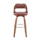 Armen Living Julius 26" Brown Faux Leather and Walnut Wood Bar Stool LCJUBAWABR26 - alternate 6